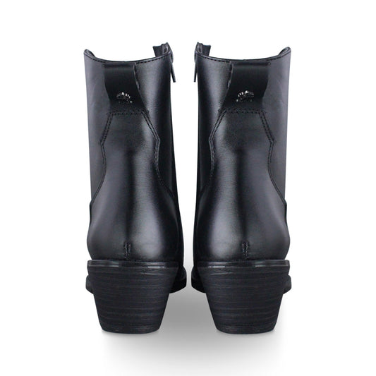 Bota Vaquera Mujer 96040 Eleonor Piel Negro al tobillo