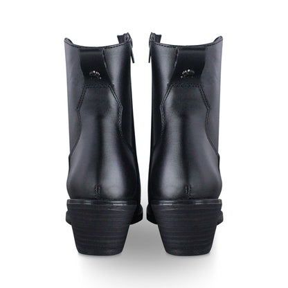 Bota Vaquera Mujer 96040 Eleonor Piel Negro al tobillo