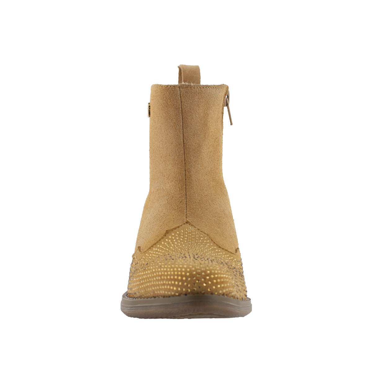 Botín Vaquero Mujer 96050 Gamuza Arena Brillos