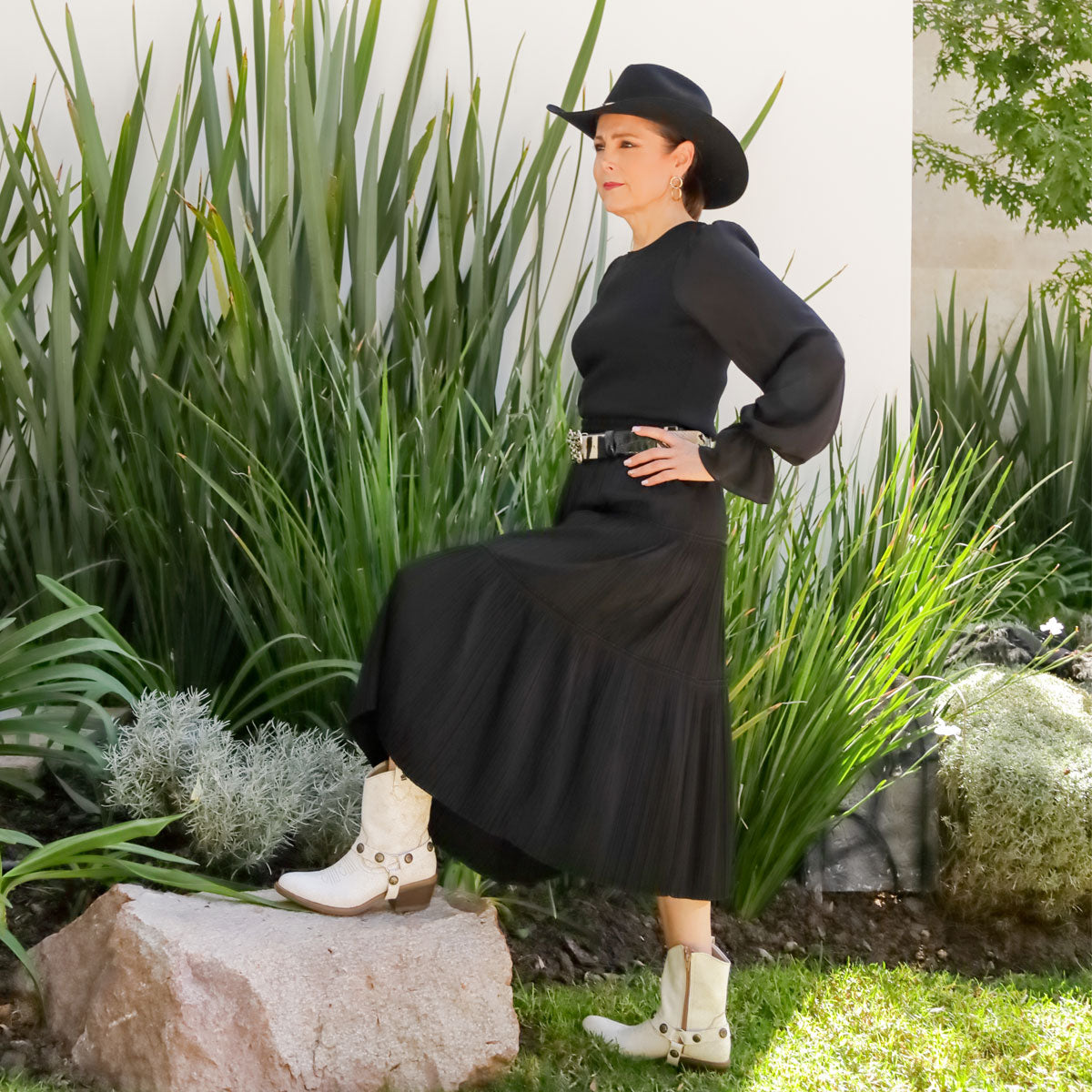 Botín Vaquero Mujer 96115 Davina Piel Late