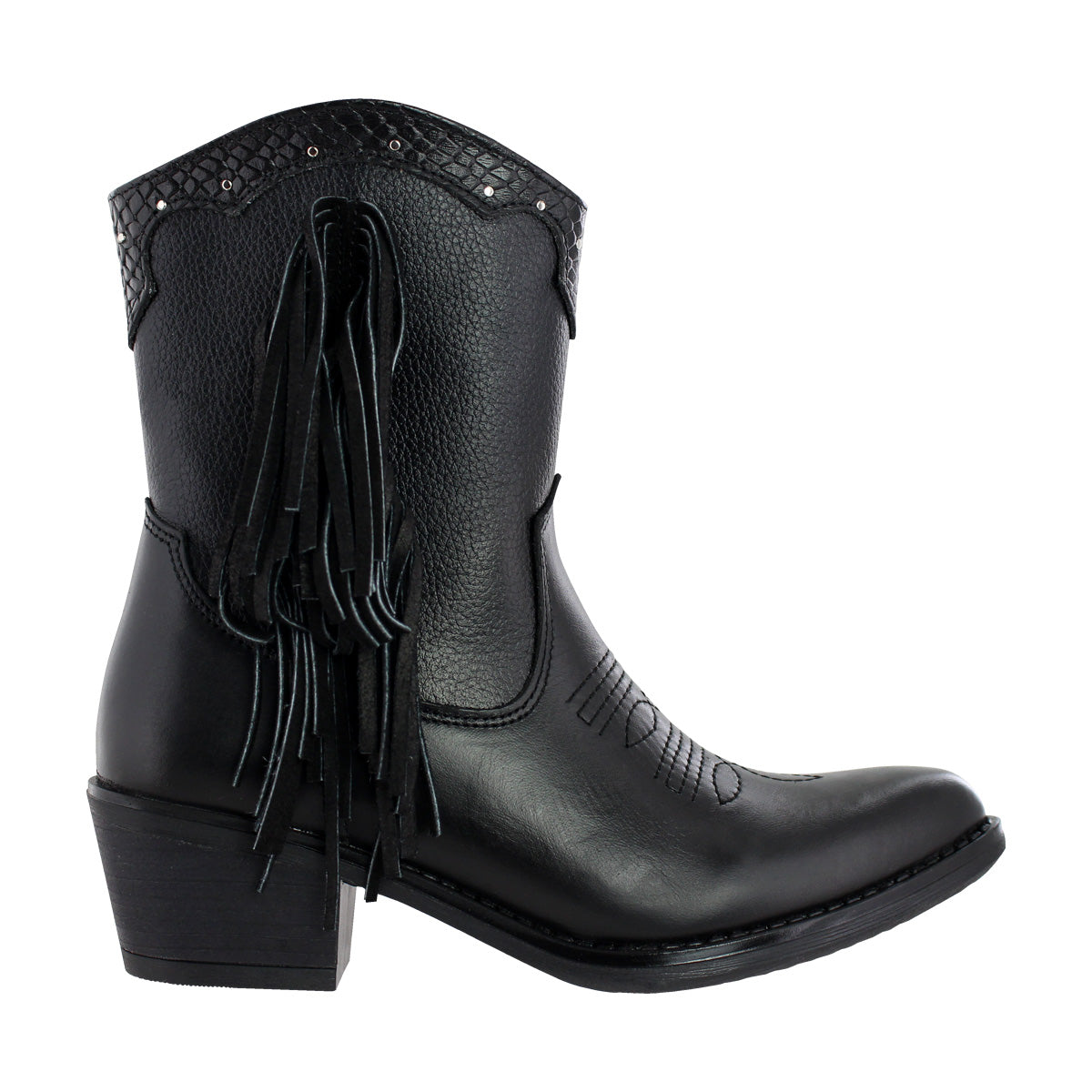 Botín Vaquero Mujer 96121 Davina Negro