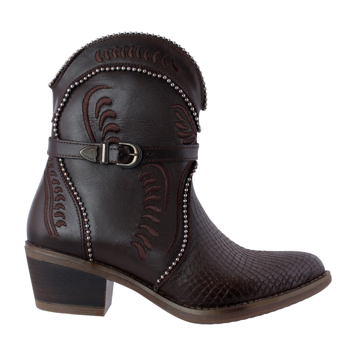 Botín Vaquero Mujer 96150 Davina Piel Café
