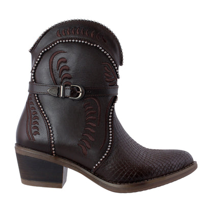 Botín Vaquero Mujer 96150 Davina Piel Café