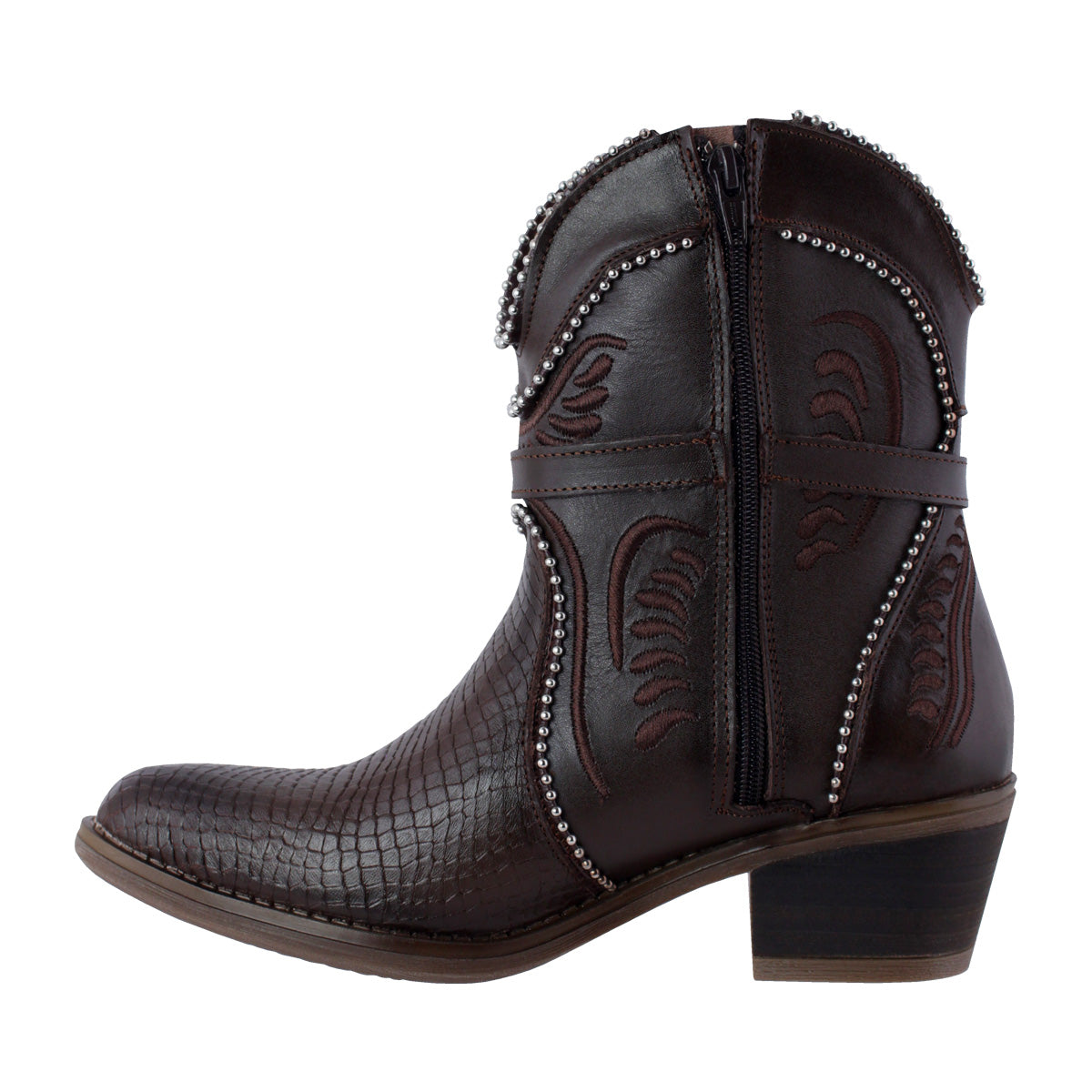 Botín Vaquero Mujer 96150 Davina Piel Café
