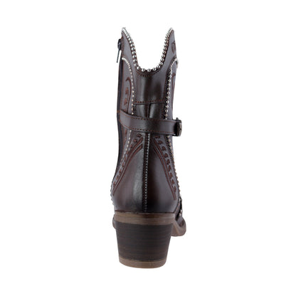 Botín Vaquero Mujer 96150 Davina Piel Café