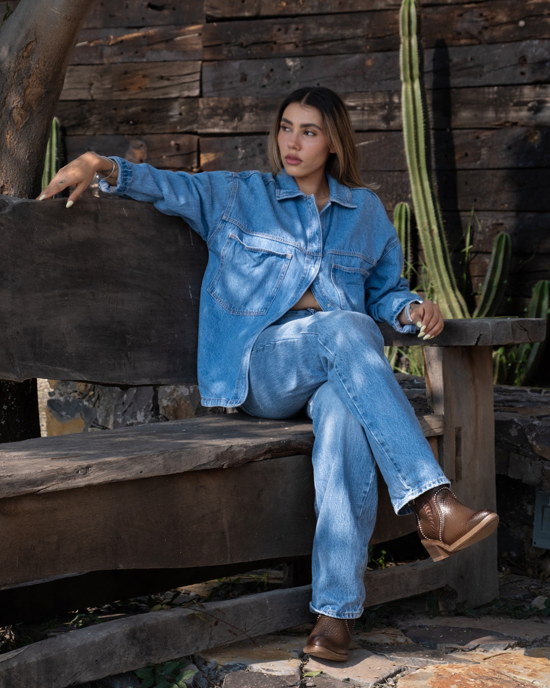 Botín Vaquero Mujer 96150 Davina Piel Café