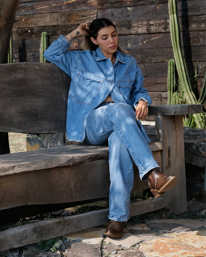 Botín Vaquero Mujer 96150 Davina Piel Café