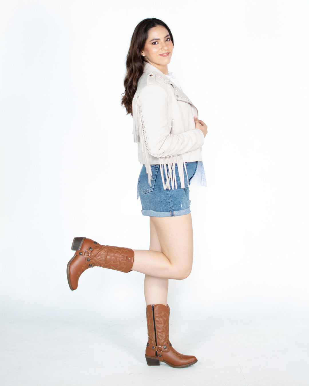 Bota Vaquera Mediana Mujer 96390 Piel Davina Café