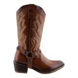 Bota vaquera mediana mujer 96390 piel davina café