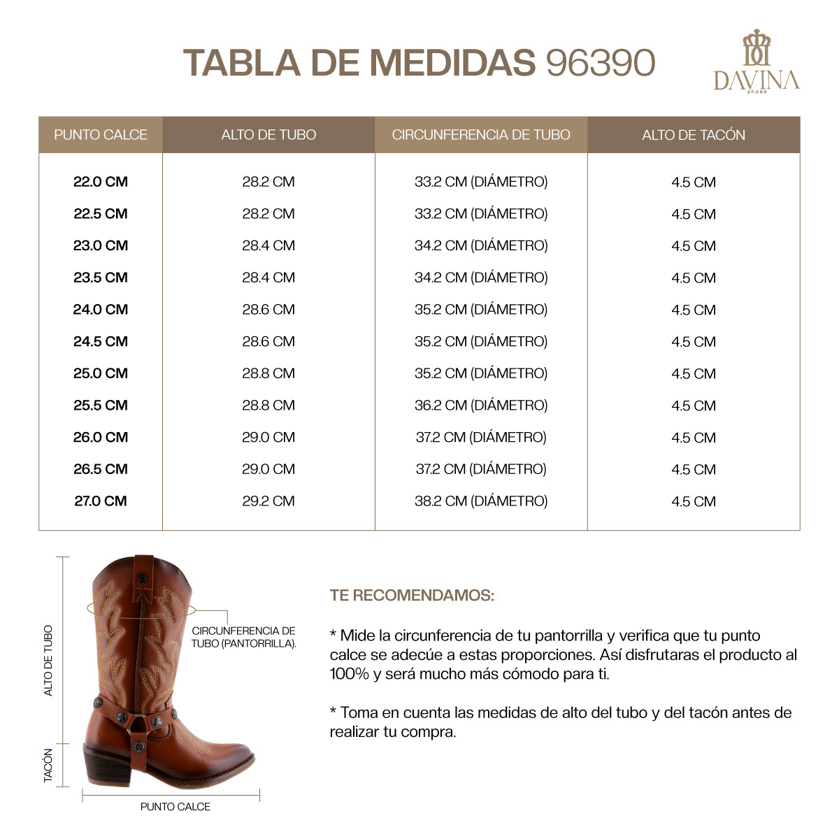 Bota Vaquera Mediana Mujer 96390 Piel Davina Café