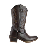 Bota vaquera mediana mujer 96390 piel davina café oscuro
