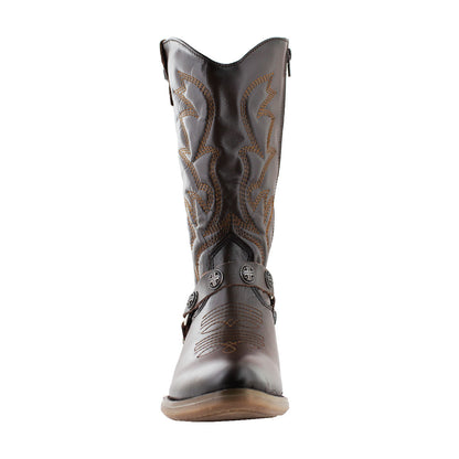 Bota Vaquera Mediana Mujer 96390 Piel Davina Café Oscuro
