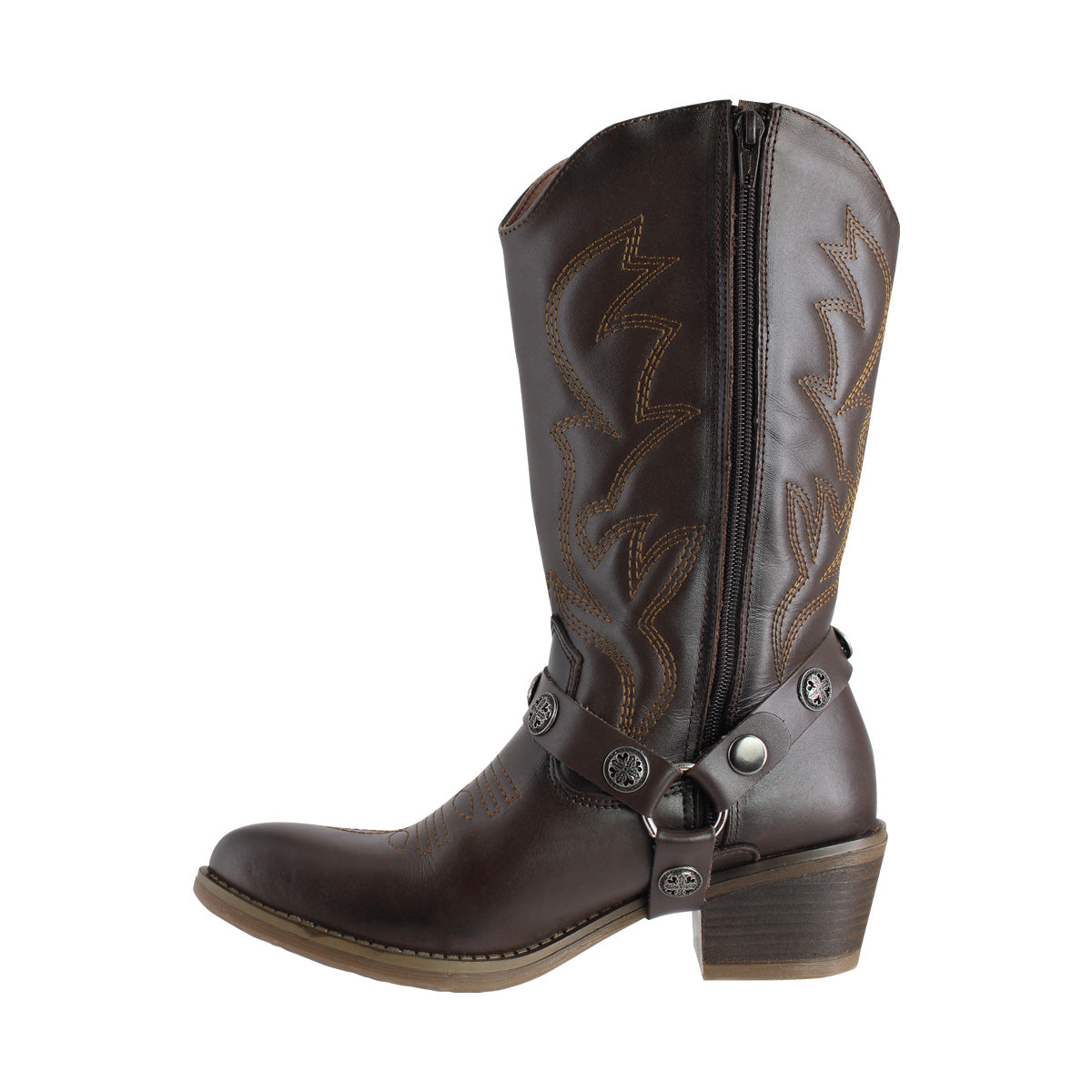 Bota Vaquera Mediana Mujer 96390 Piel Davina Café Oscuro