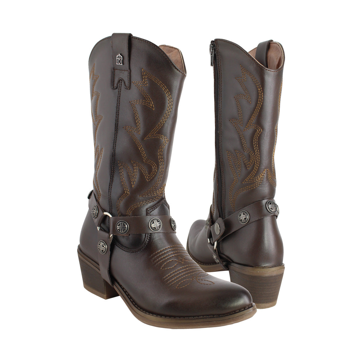 Bota Vaquera Mediana Mujer 96390 Piel Davina Café Oscuro