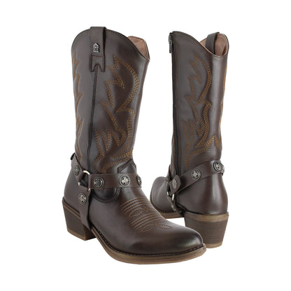 Bota Vaquera Mediana Mujer 96390 Piel Davina Café Oscuro