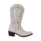 Bota vaquera mediana mujer 96393 davina piel marfil