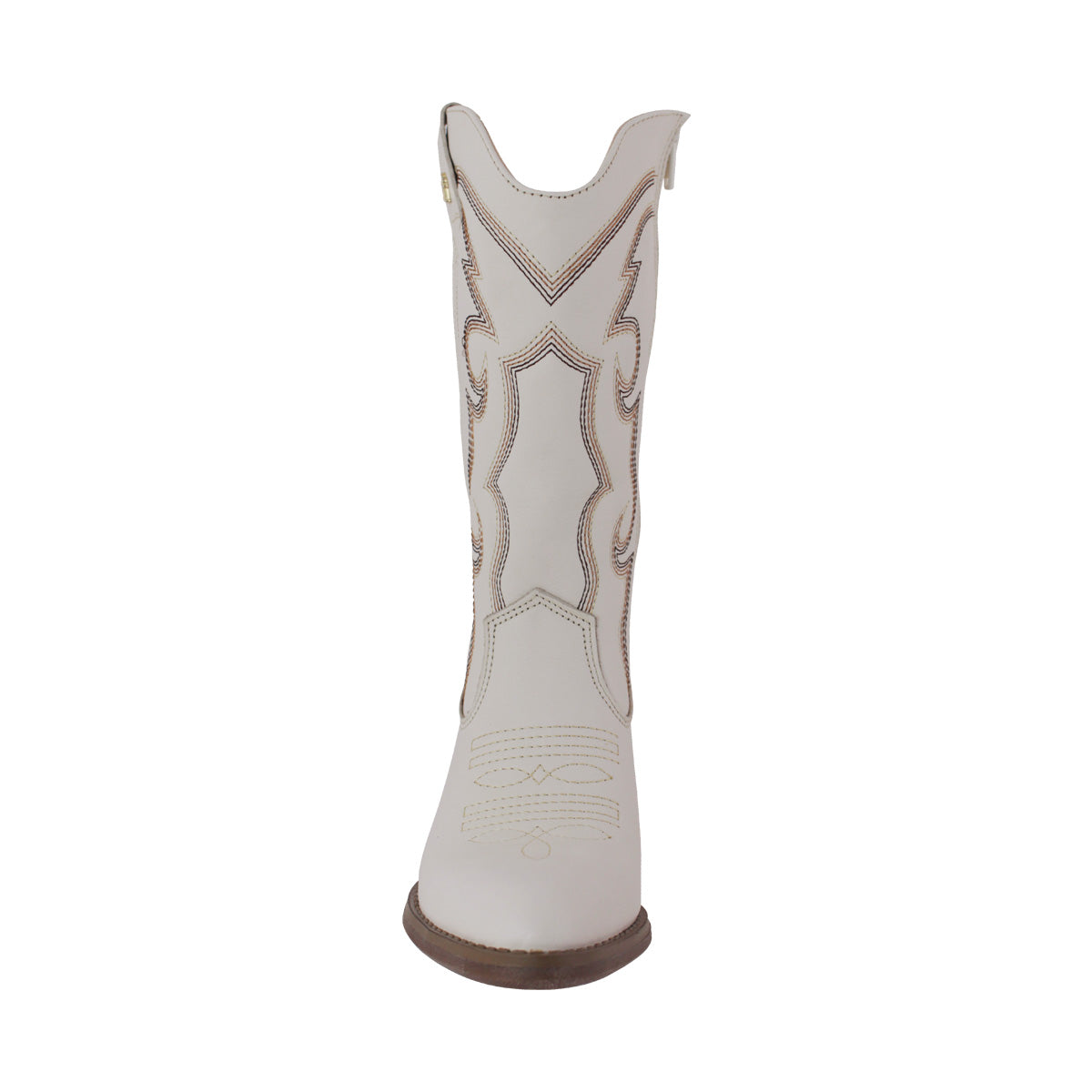 Bota Vaquera Mediana Mujer 96393 Davina Piel Marfil