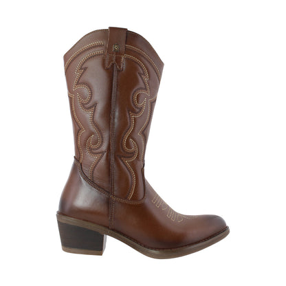 Bota Vaquera Mediana Mujer 96393 Davina Piel Shedrón