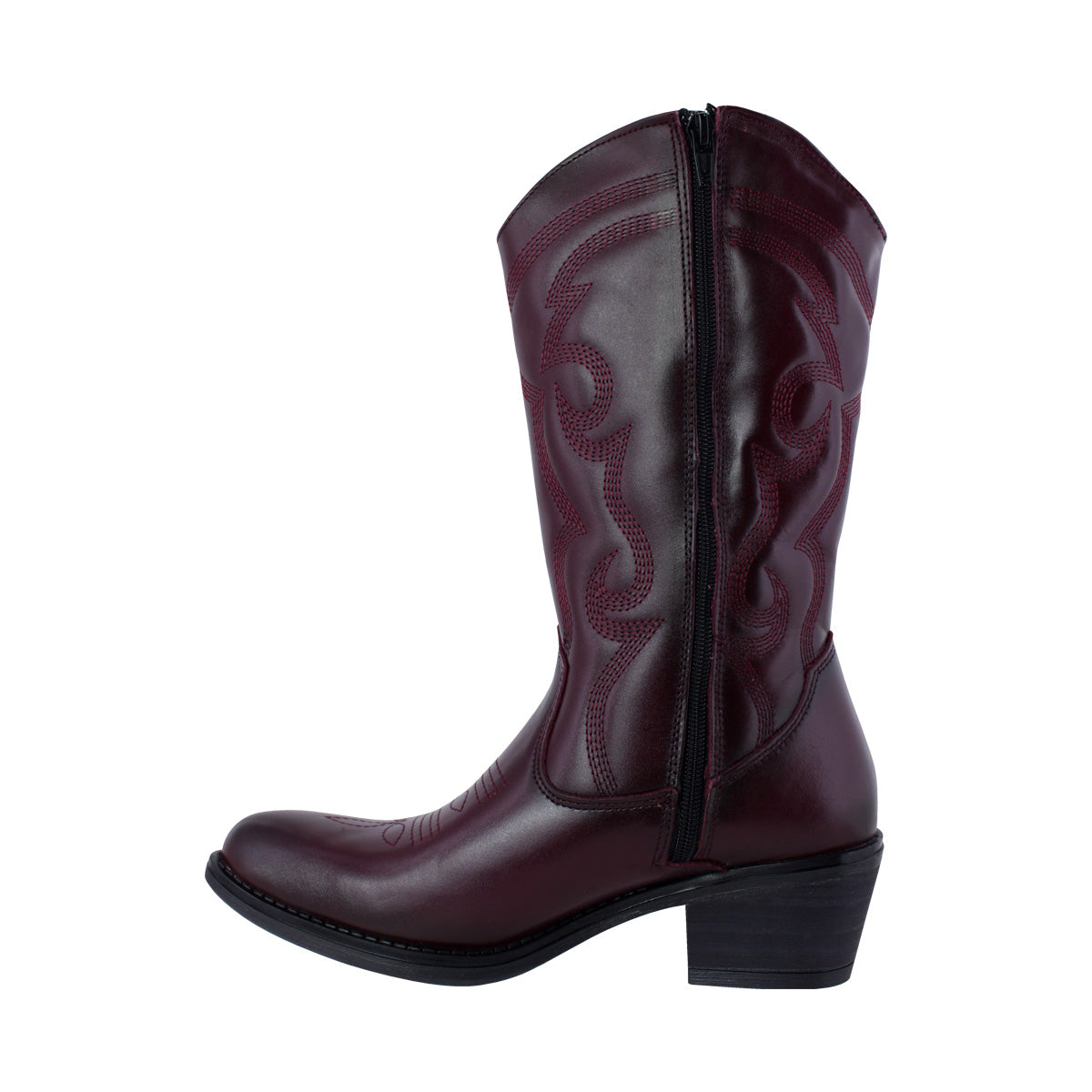 Bota Vaquera Mediana Mujer 96393 Davina Piel Vino