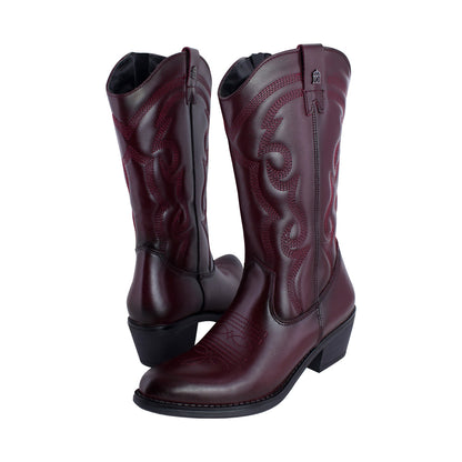 Bota Vaquera Mediana Mujer 96393 Davina Piel Vino