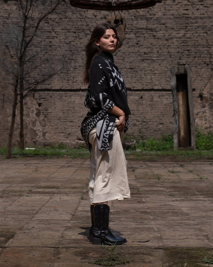 Bota Vaquera Mediana Mujer 96394 Davina Piel Negro con Estribo