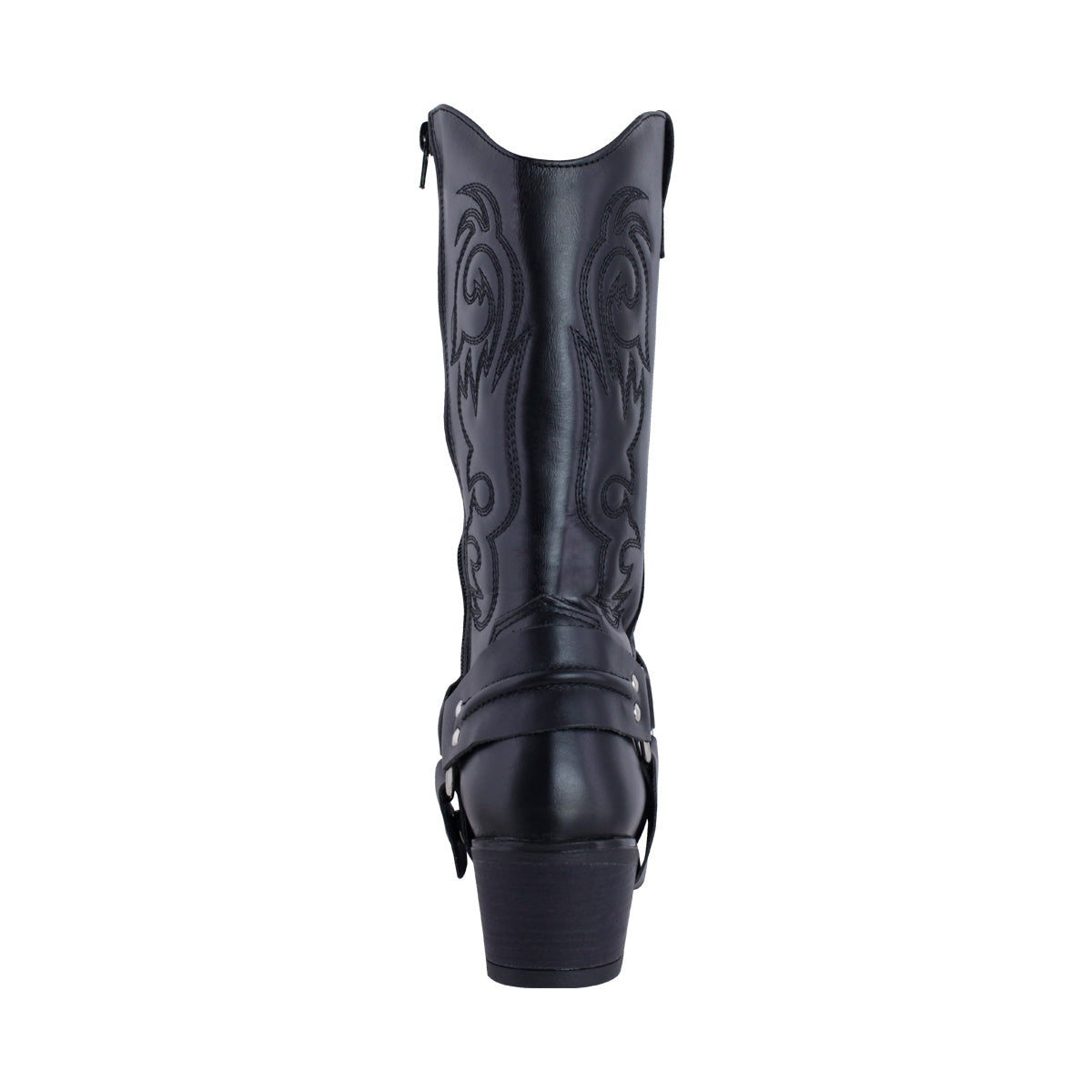 Bota Vaquera Mediana Mujer 96394 Davina Piel Negro con Estribo