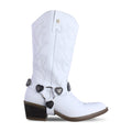 Bota Vaquera Mediana Mujer 96395 Alondra Piel Blanca