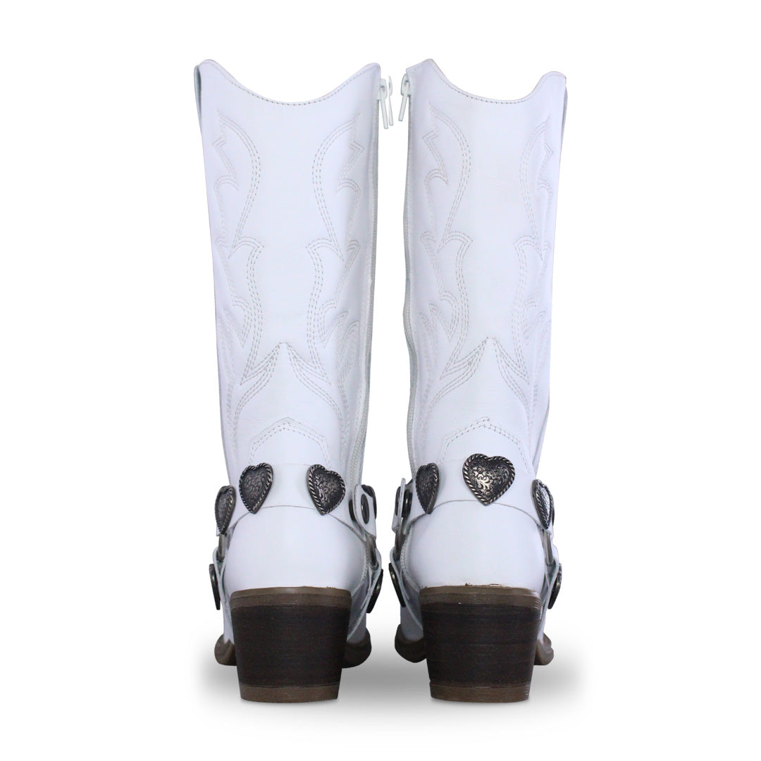 Bota Vaquera Mediana Mujer 96395 Alondra Piel Blanca