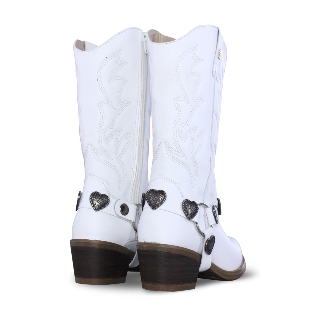Bota Vaquera Mediana Mujer 96395 Alondra Piel Blanca