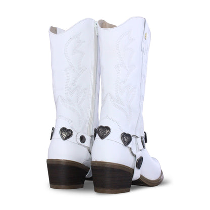 Bota Vaquera Mediana Mujer 96395 Alondra Piel Blanca