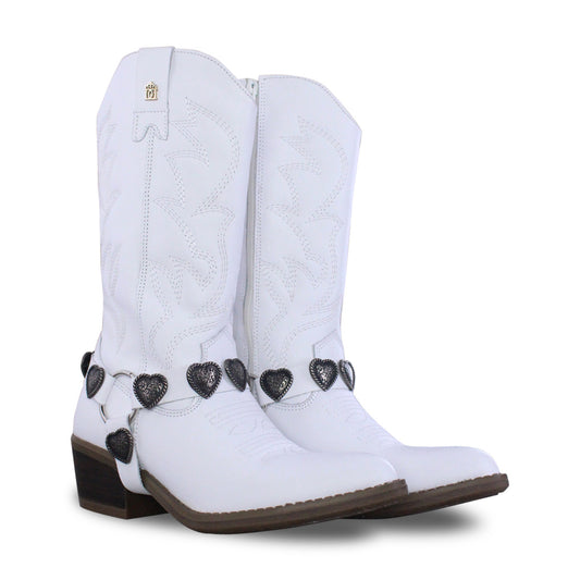 Bota Vaquera Mediana Mujer 96395 Alondra Piel Blanca