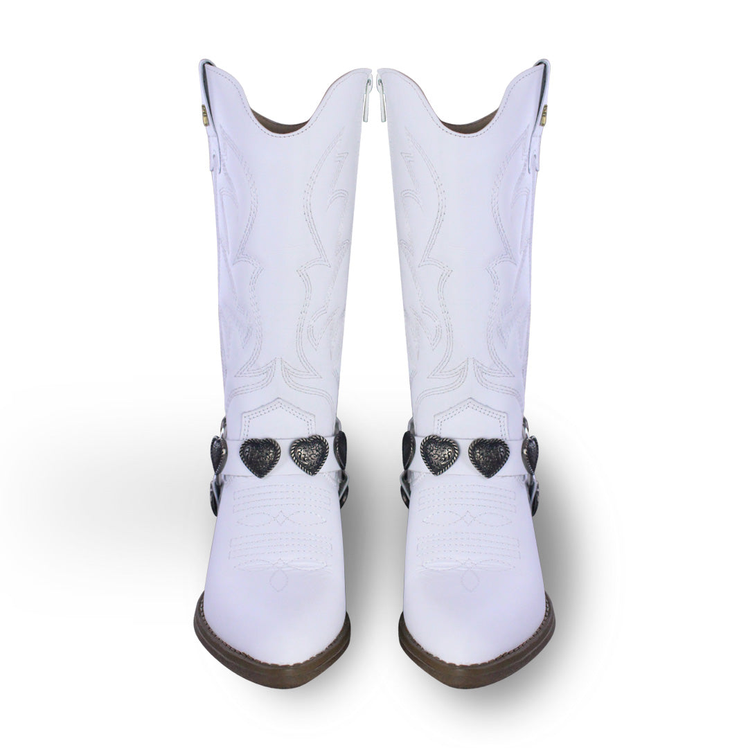 Bota Vaquera Mediana Mujer 96395 Alondra Piel Blanca