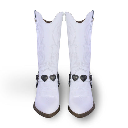 Bota Vaquera Mediana Mujer 96395 Alondra Piel Blanca