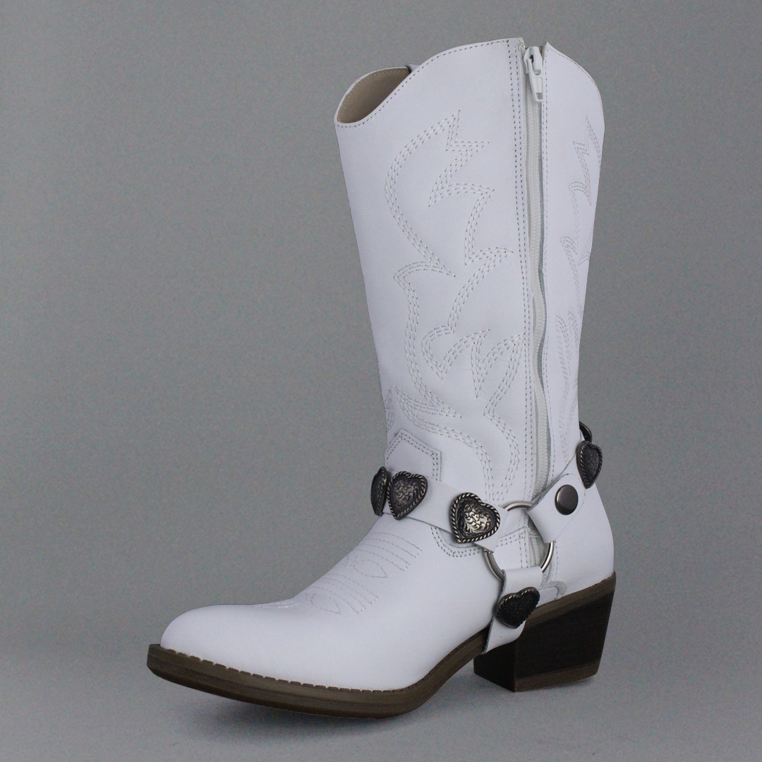 Bota Vaquera Dama 96395 Alondra Piel Blanca