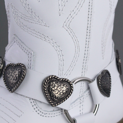 Bota Vaquera Mediana Mujer 96395 Alondra Piel Blanca