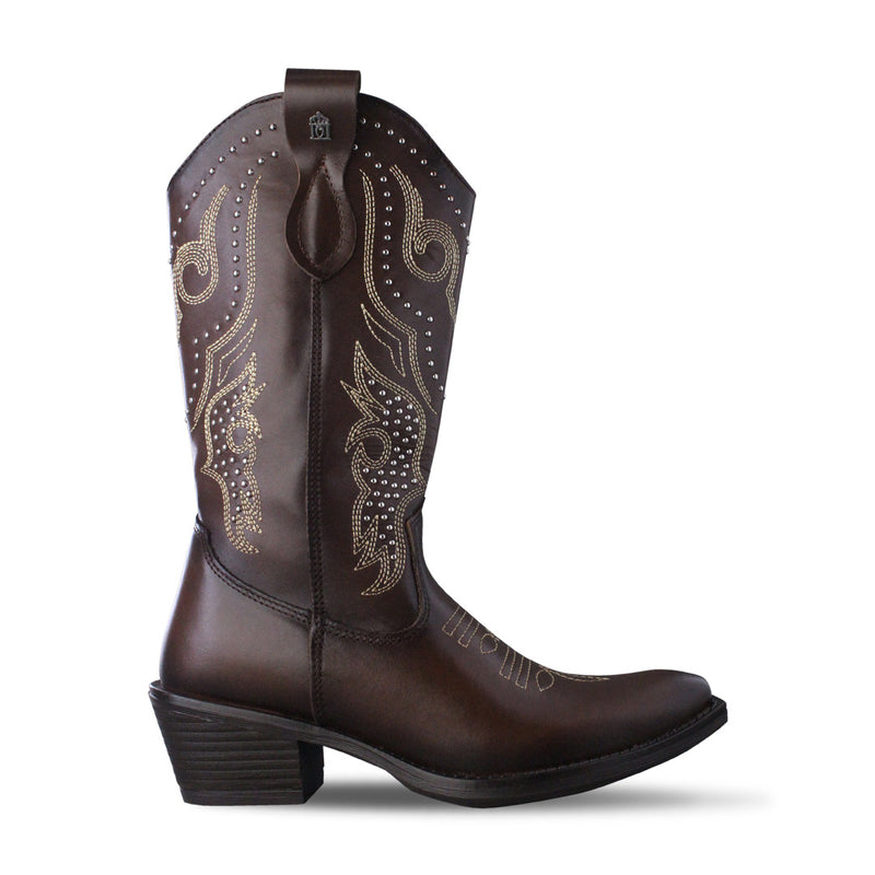 Bota Vaquera Mediana Mujer 96397 Davina Piel Brandy