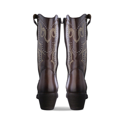 Bota Vaquera Mediana Mujer 96397 Davina Piel Brandy