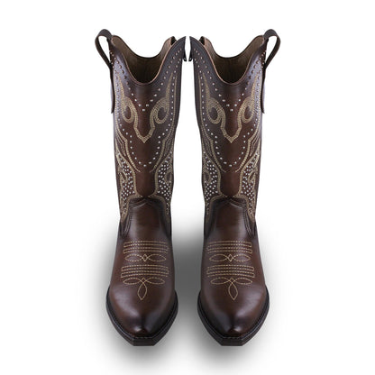 Bota Vaquera Mediana Mujer 96397 Davina Piel Brandy
