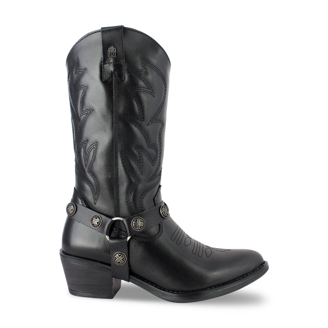 Bota Vaquera Mediana Mujer 96401 Davina Piel Negro