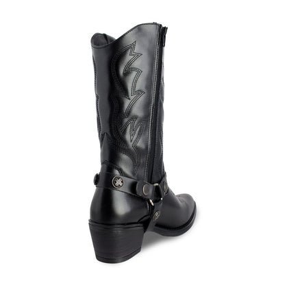 Bota Vaquera Mediana Mujer 96401 Davina Piel Negro