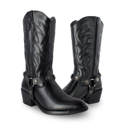 Bota Vaquera Mediana Mujer 96401 Davina Piel Negro