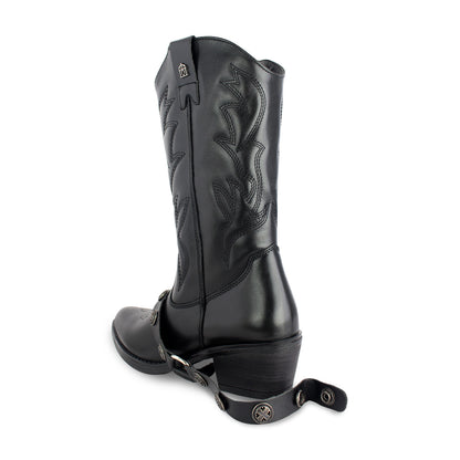 Bota Vaquera Mediana Mujer 96401 Davina Piel Negro