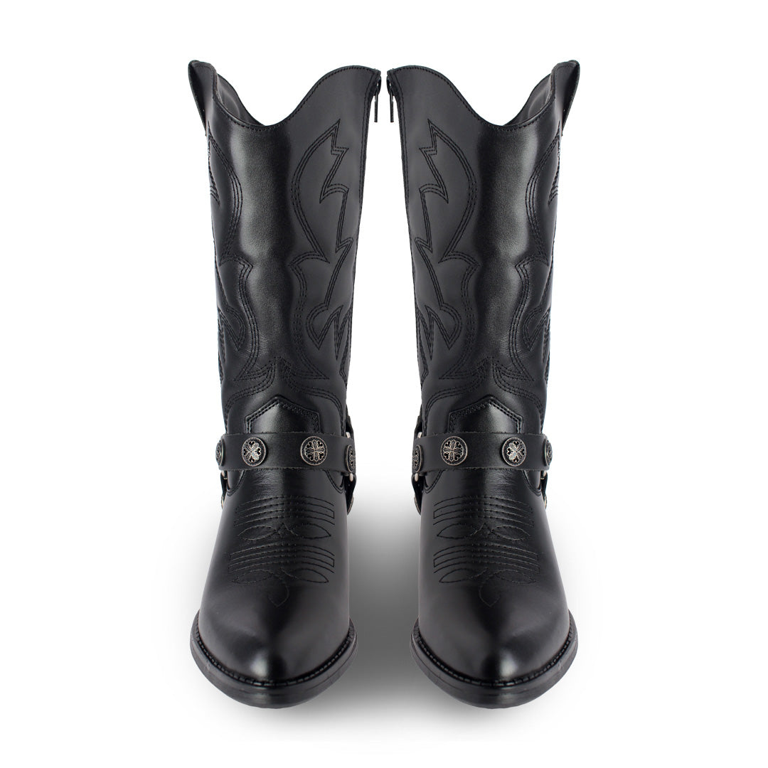 Bota Vaquera Mediana Mujer 96401 Davina Piel Negro