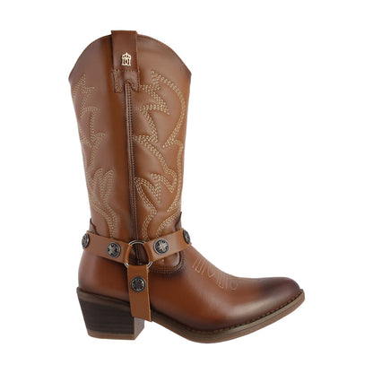 Bota Vaquera Mediana Mujer 96401 Piel Atanado Maple