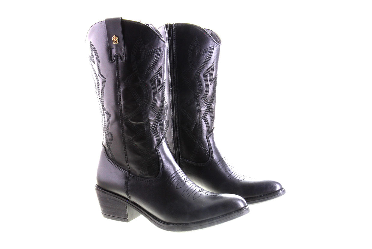 Bota Vaquera 96405  Davina Piel Negro