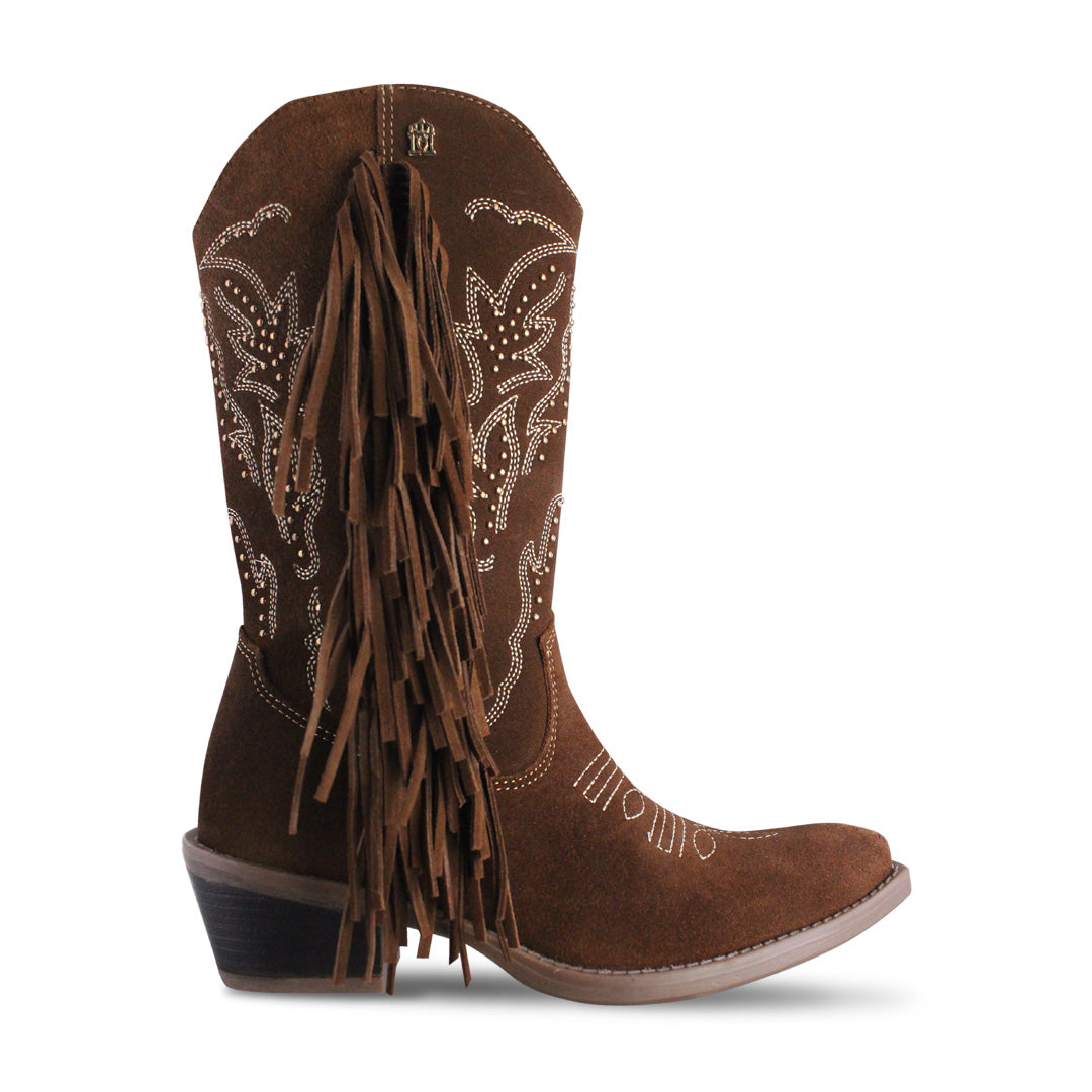 Bota Vaquera Mujer 96411 Davina Gamuza Café