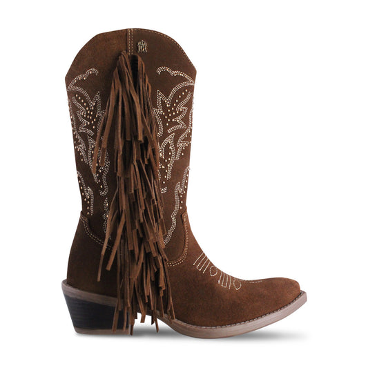 Bota Vaquera Mujer 96411 Davina Gamuza Café