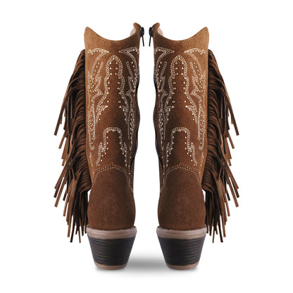 Bota Vaquera Mediana Mujer 96411 Davina Gamuza Café