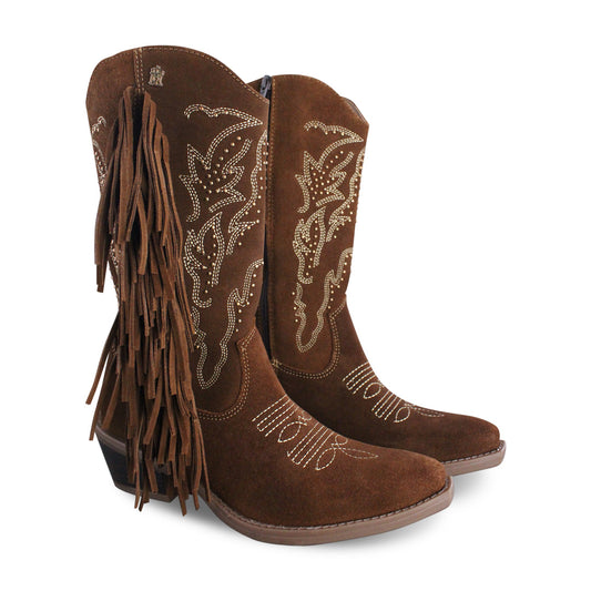 Bota Vaquera Mujer 96411 Davina Gamuza Café