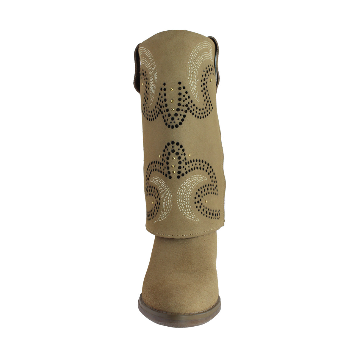Bota Vaquera Mediana Mujer 96421 Emilia Gamuza Arena